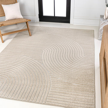 Skagen Minimalist Curve Geometric Area Rug